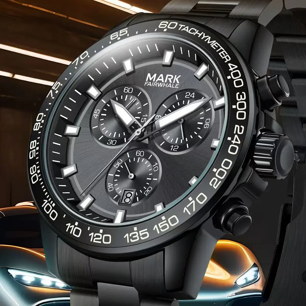 Mark Fairwhale 5016 NOVEXA – Men's Quartz Chronograph Watch with Tachymeter & Dual Strap Options