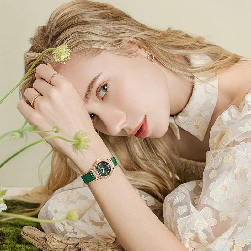 Mark Fairwhale 3659 VELORA - Women’s Luxury Green Roman Dial Watch