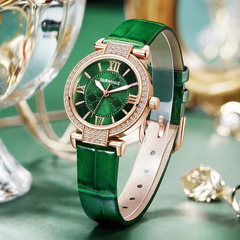 Mark Fairwhale 3659 VELORA - Women’s Luxury Green Roman Dial Watch