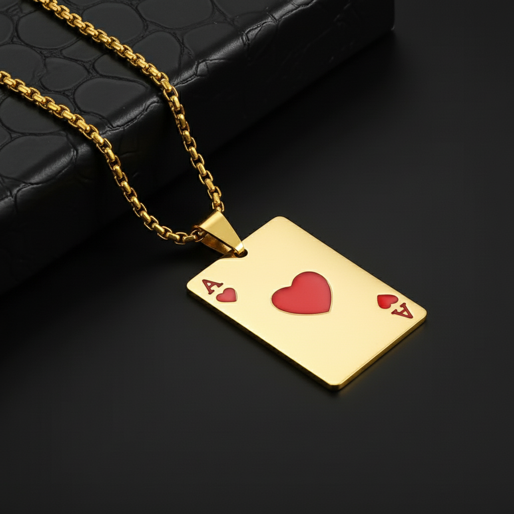 Ace of Hearts Classic Pendant Necklace