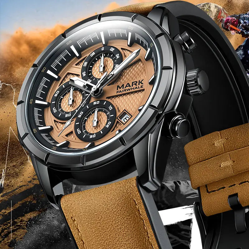 Mark Fairwhale 5024 NOVANTOR – Men's Chronograph Quartz Watch with Leather Strap