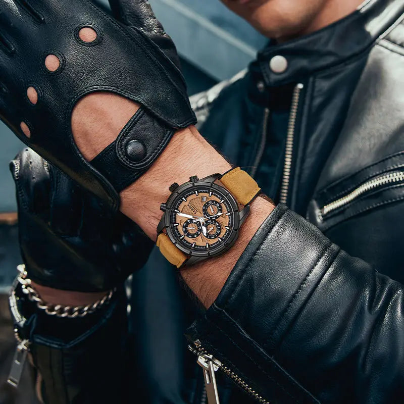 Mark Fairwhale 5024 NOVANTOR – Men's Chronograph Quartz Watch with Leather Strap