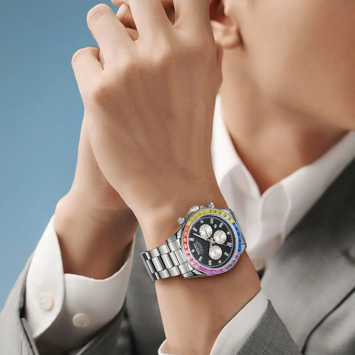 Mark Fairwhale 6009 RAINORA – Men’s Luxury Rainbow Automatic Watch