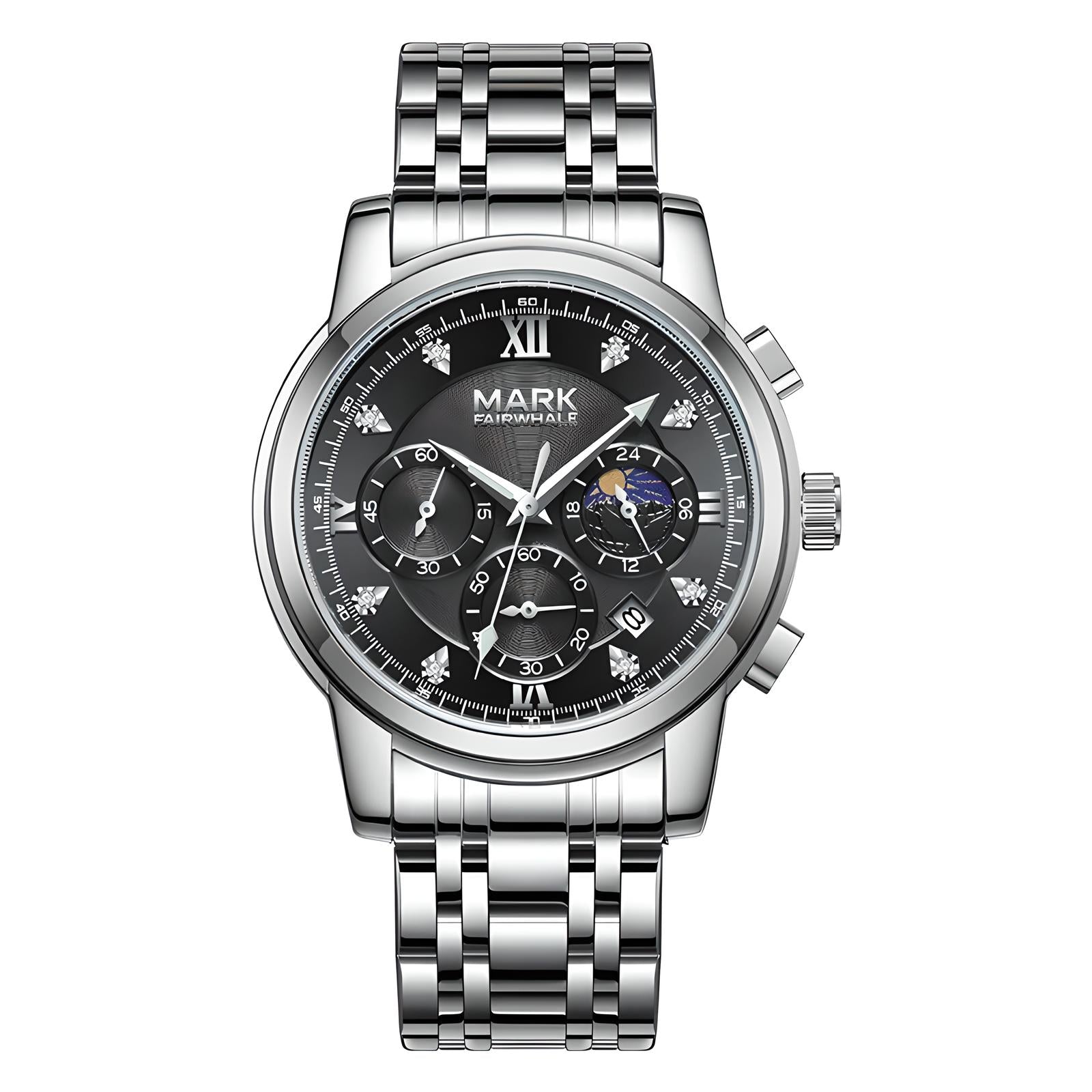 Mark Fairwhale 5180 TRINOMA – Men’s Stainless Steel Business Quartz Watch