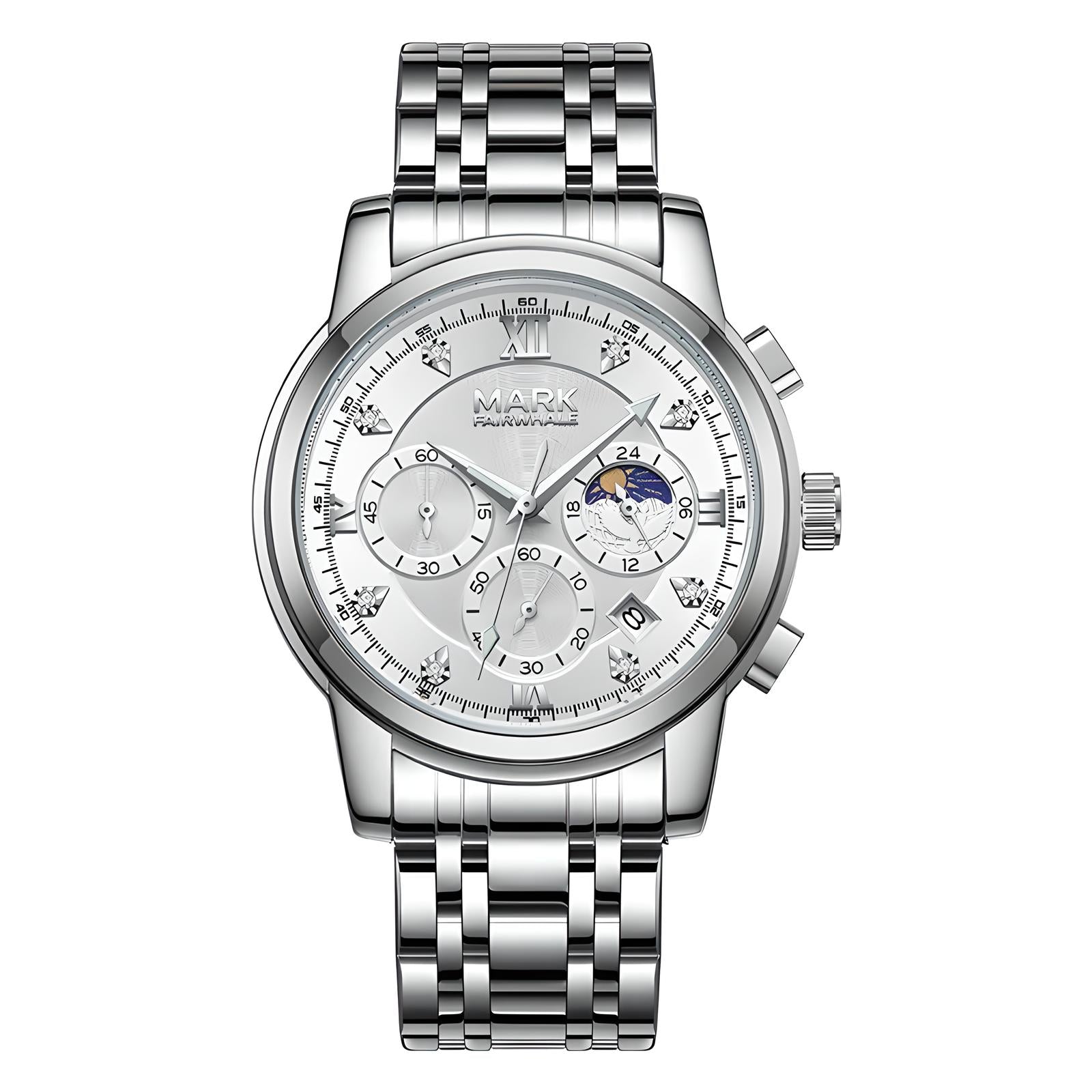 Mark Fairwhale 5180 TRINOMA – Men’s Stainless Steel Business Quartz Watch