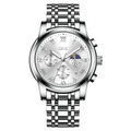 Mark Fairwhale 5039 CORDANT - Luxury Men’s Roman Numeral Quartz Watch with Stainless Steel Strap, Moon Phase & Chronograph