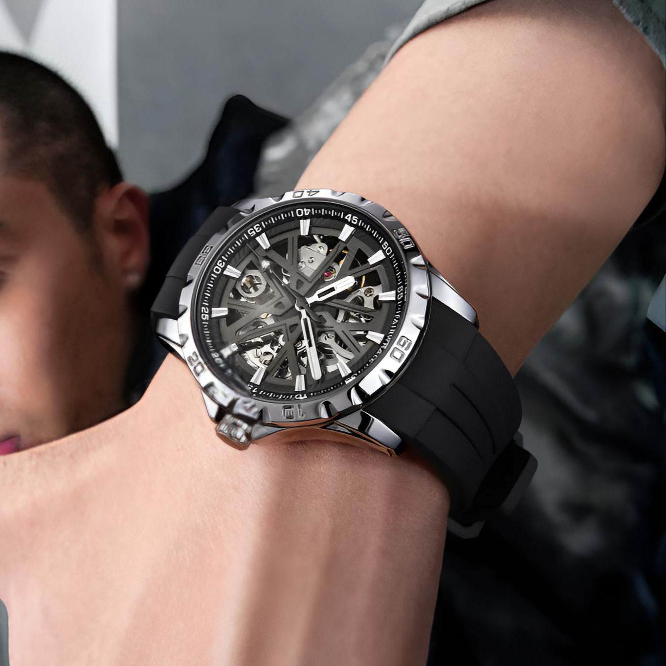 Mark Fairwhale  FW-6580 KANTRY – Men’s Skeleton Automatic Watch