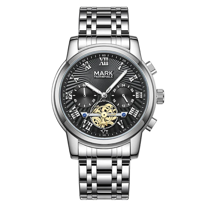 Mark Fairwhale  5036 NEXORA– Men’s Multi-Function Quartz Watch with Roman Dial & Stainless Steel Bracelet