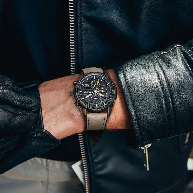 Mark Fairwhale 5024 NOVANTOR – Men's Chronograph Quartz Watch with Leather Strap
