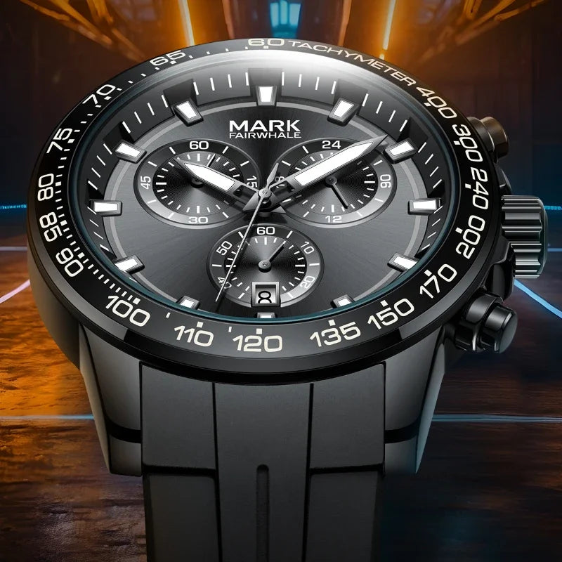 Mark Fairwhale 5016 NOVEXA – Men's Quartz Chronograph Watch with Tachymeter & Dual Strap Options