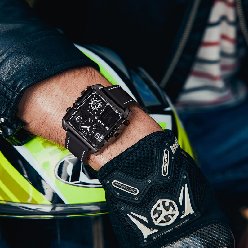 Mark Fairwhale 4380 QUADRA Retro Square Men’s Quartz Watch – Leather Strap & Vintage Style