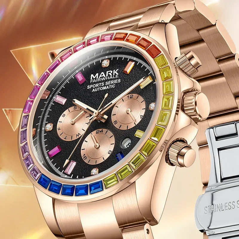 Mark Fairwhale 6009 RAINORA – Men’s Luxury Rainbow Automatic Watch