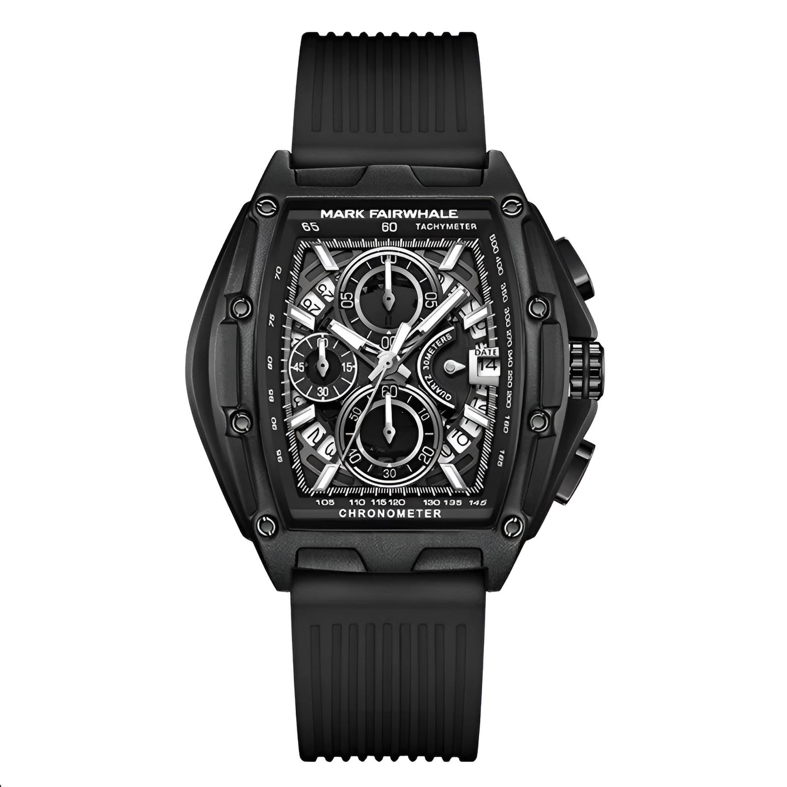 Mark Fairwhale 6590 RUBBER – Men’s Tonneau Chronograph Sport Watch