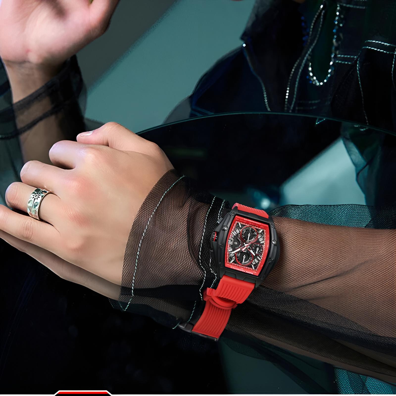 Mark Fairwhale 6590 RUBBER – Men’s Tonneau Chronograph Sport Watch