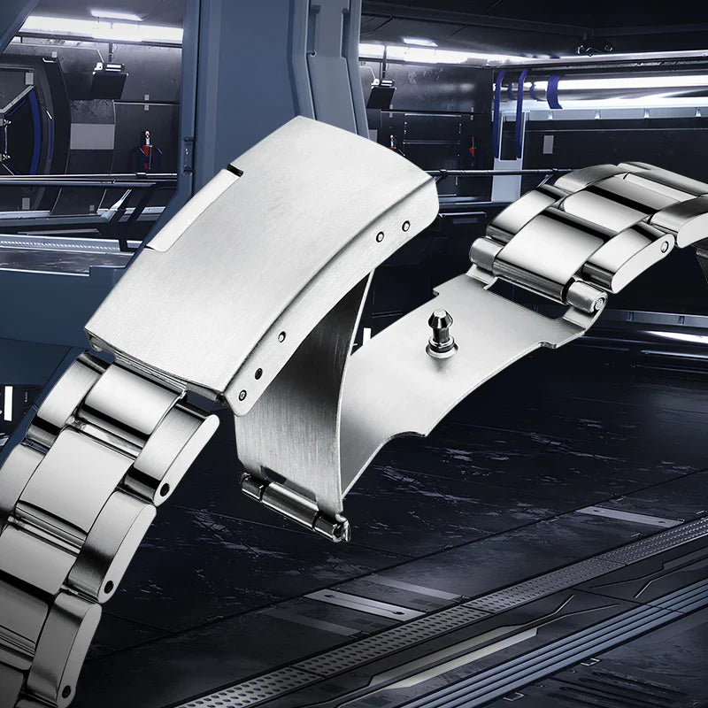 Mark Fairwhale 5028 STENTOR – Men’s Luxury Stainless Steel Chronograph Watch, Quartz Waterproof Business Wristwatch