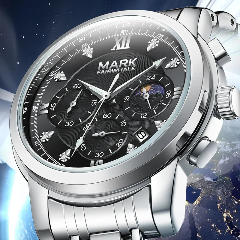 Mark Fairwhale 5180 TRINOMA – Men’s Stainless Steel Business Quartz Watch