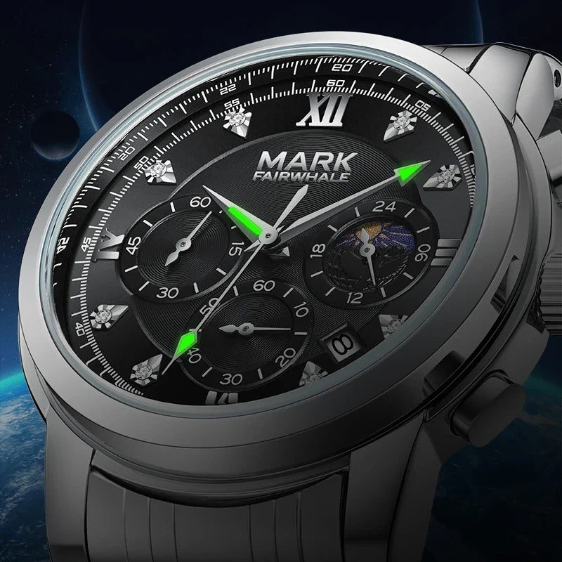 Mark Fairwhale 5180 TRINOMA – Men’s Stainless Steel Business Quartz Watch