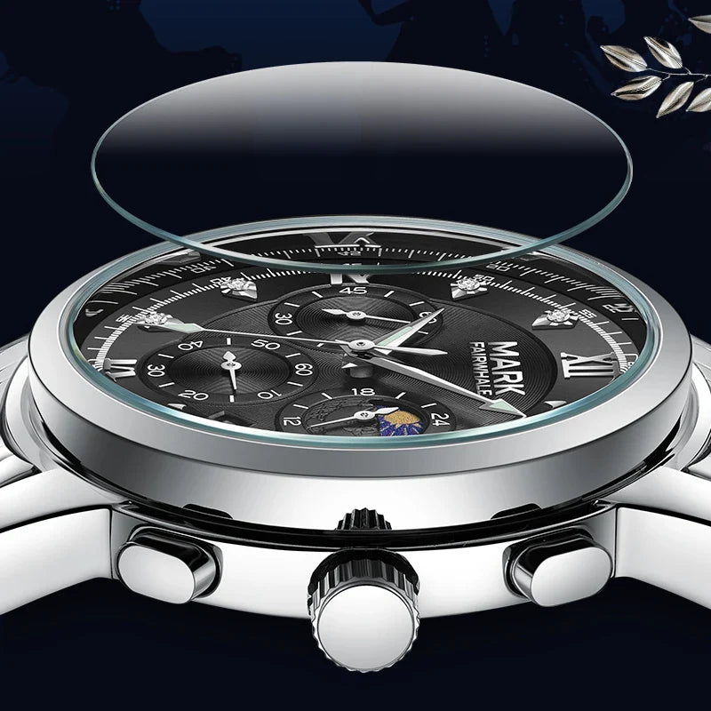 Mark Fairwhale 5180 TRINOMA – Men’s Stainless Steel Business Quartz Watch