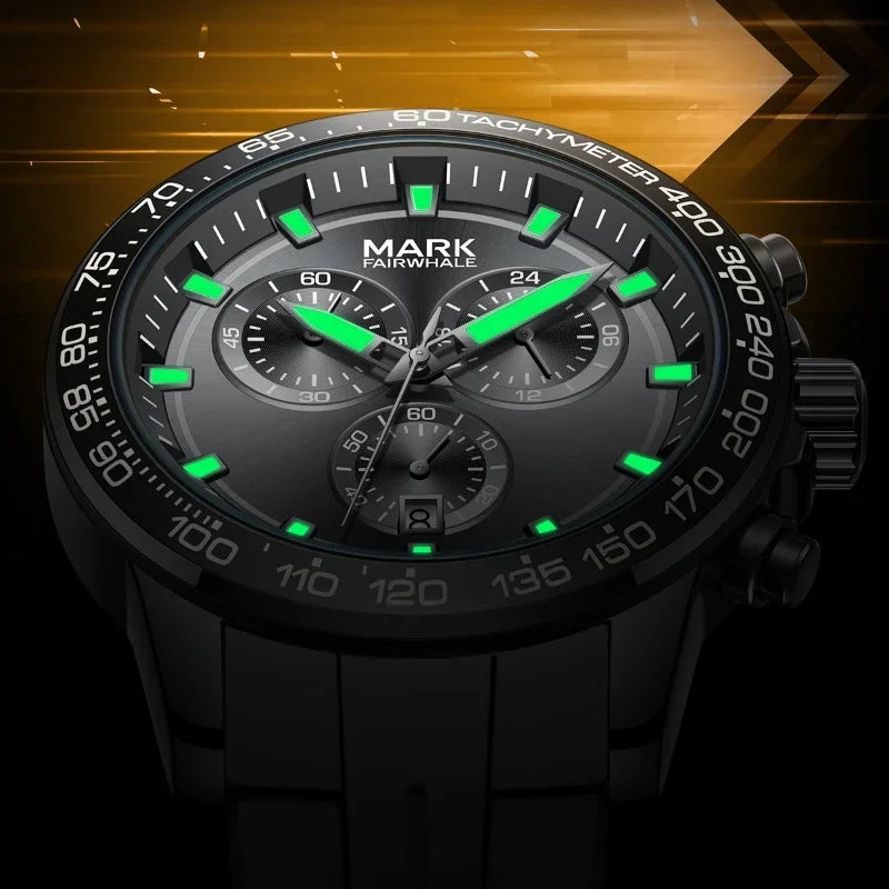 Mark Fairwhale 5016 NOVEXA – Men's Quartz Chronograph Watch with Tachymeter & Dual Strap Options