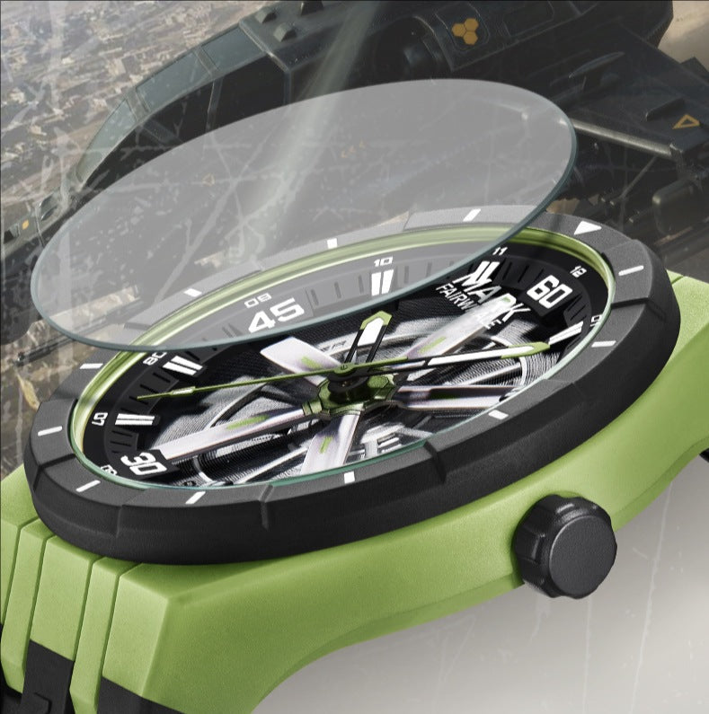 Mark Fairwhale  5050 AEROFORCE – Men’s Quartz Watch Rotating Turbine Dial Luminous Waterproof