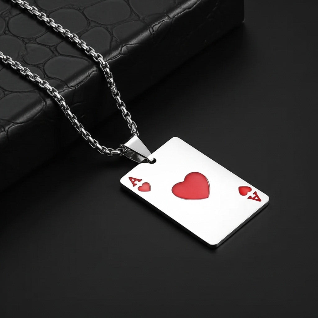 Ace of Hearts Classic Pendant Necklace