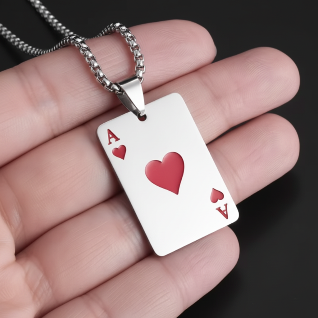 Ace of Hearts Classic Pendant Necklace
