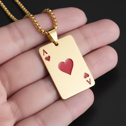 Ace of Hearts Classic Pendant Necklace